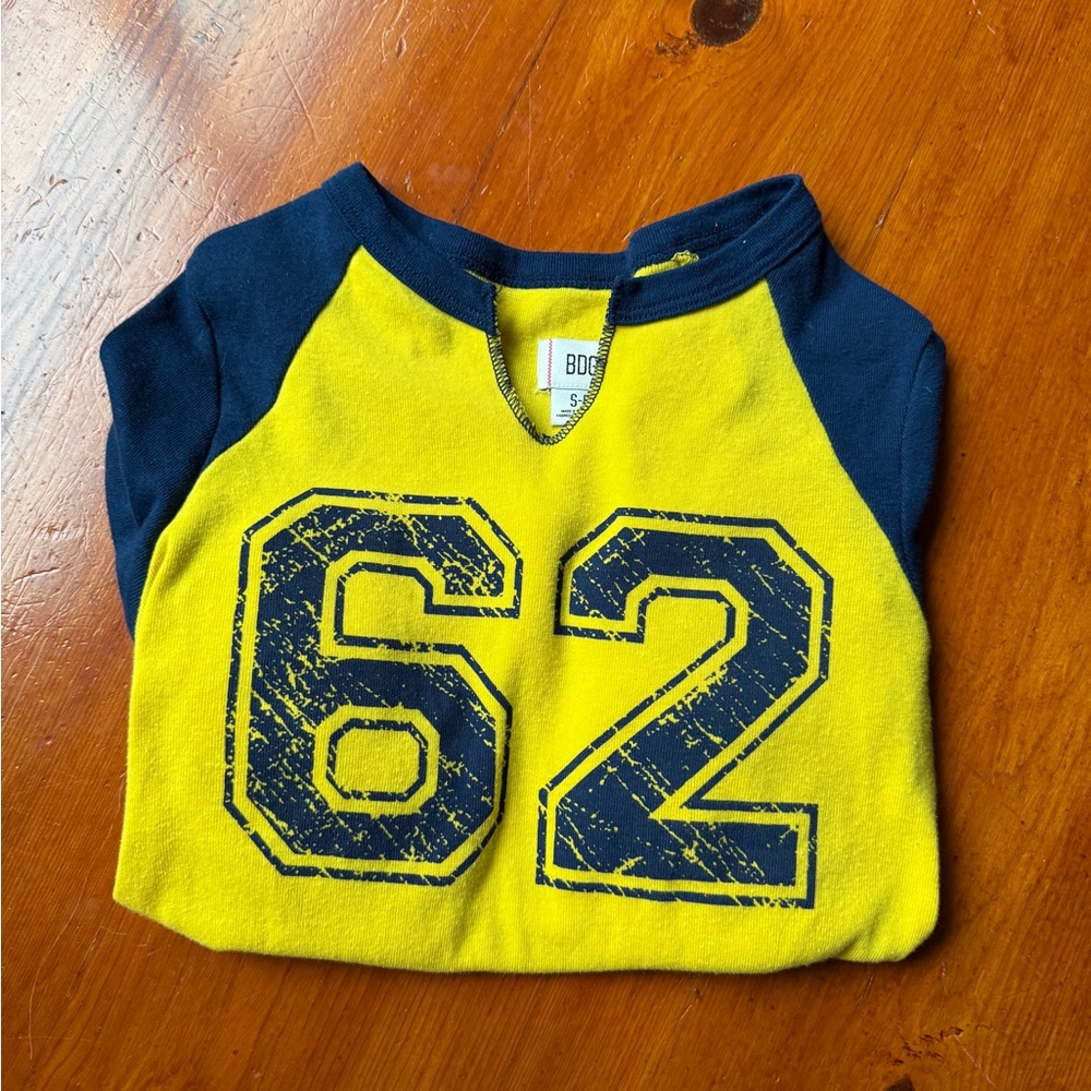 BDG Baseball Long Sleeve baby Tee number 62 jersey